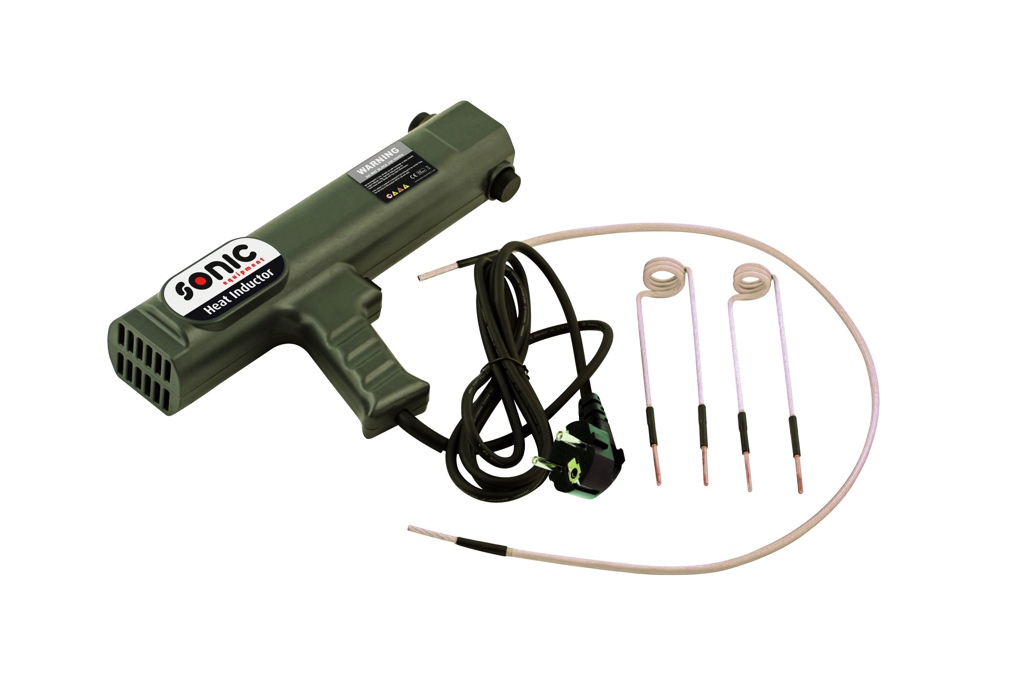 Sonic levert drie verwarmingsspoelen bij de inductie heater: 19mm, 22mm en een universele verwarmingsspoel. 