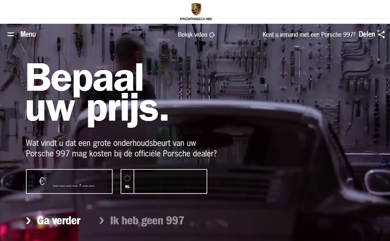 Wat kost een grote beurt van een Porsche 997? Eigenaren kunnen de prijs zelf bepalen.