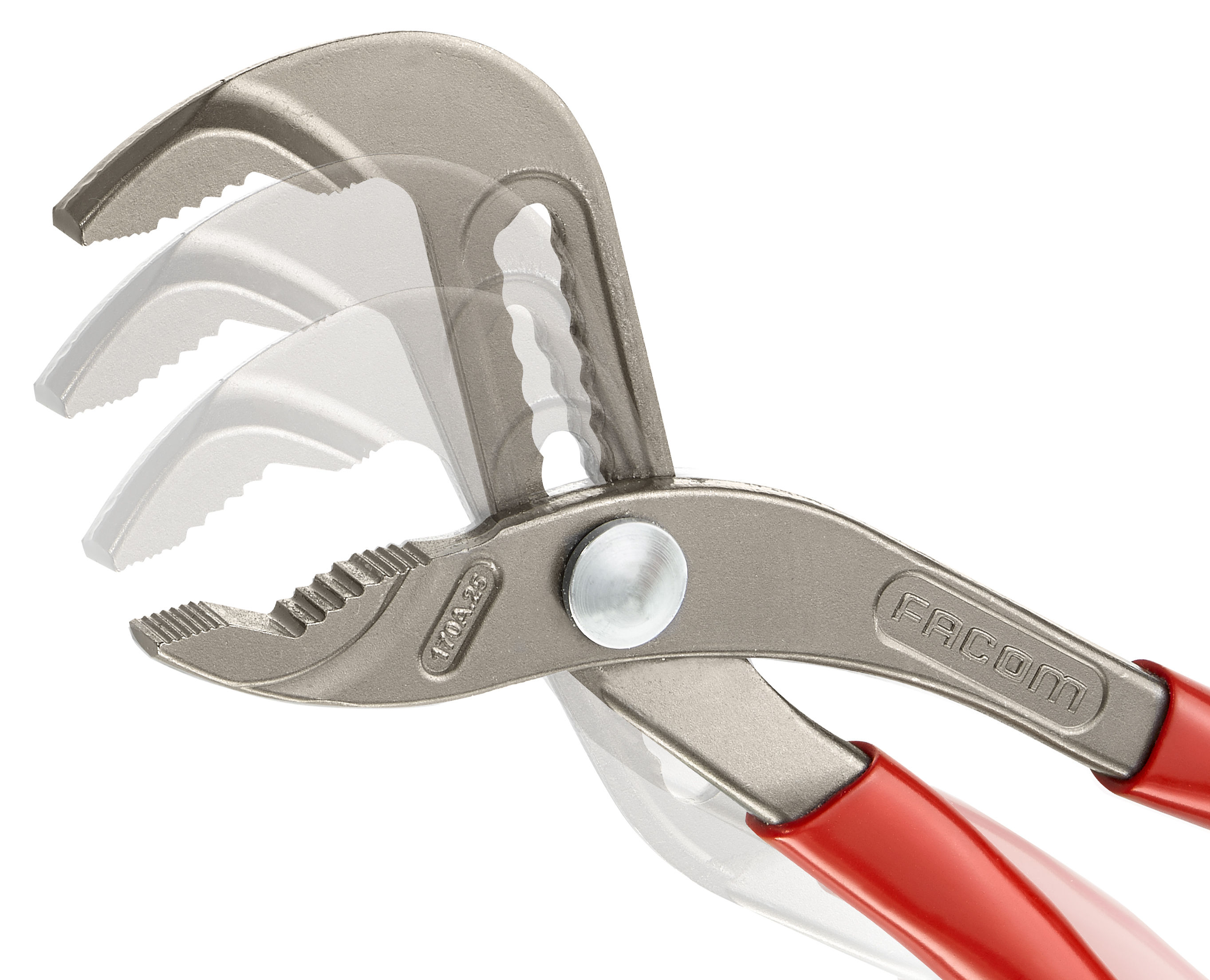 Nieuw tandsysteem zorgt dat de Facom griptangen zich sneller op de gewenste maat laten instellen, met minder tussenliggende blokkeerpunten.