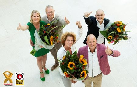 Bovenste rij van links naar rechts: Karin van Schijndel (Autobedrijf Mark van Schijndel), Mark van Schijndel (Autobedrijf Mark van Schijndel), Thijs de Baaij (Autobedrijf De Baaij B.V.). Onderste rij van links naar rechts: Angelina Koops (Auto Nol), Arnold Koops (Auto Nol).
