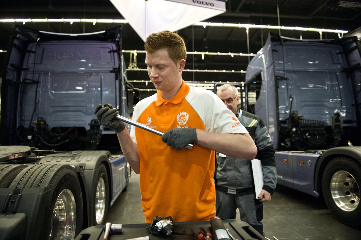 Kevin Frieling in actie tijdens EuroSkills 2016.