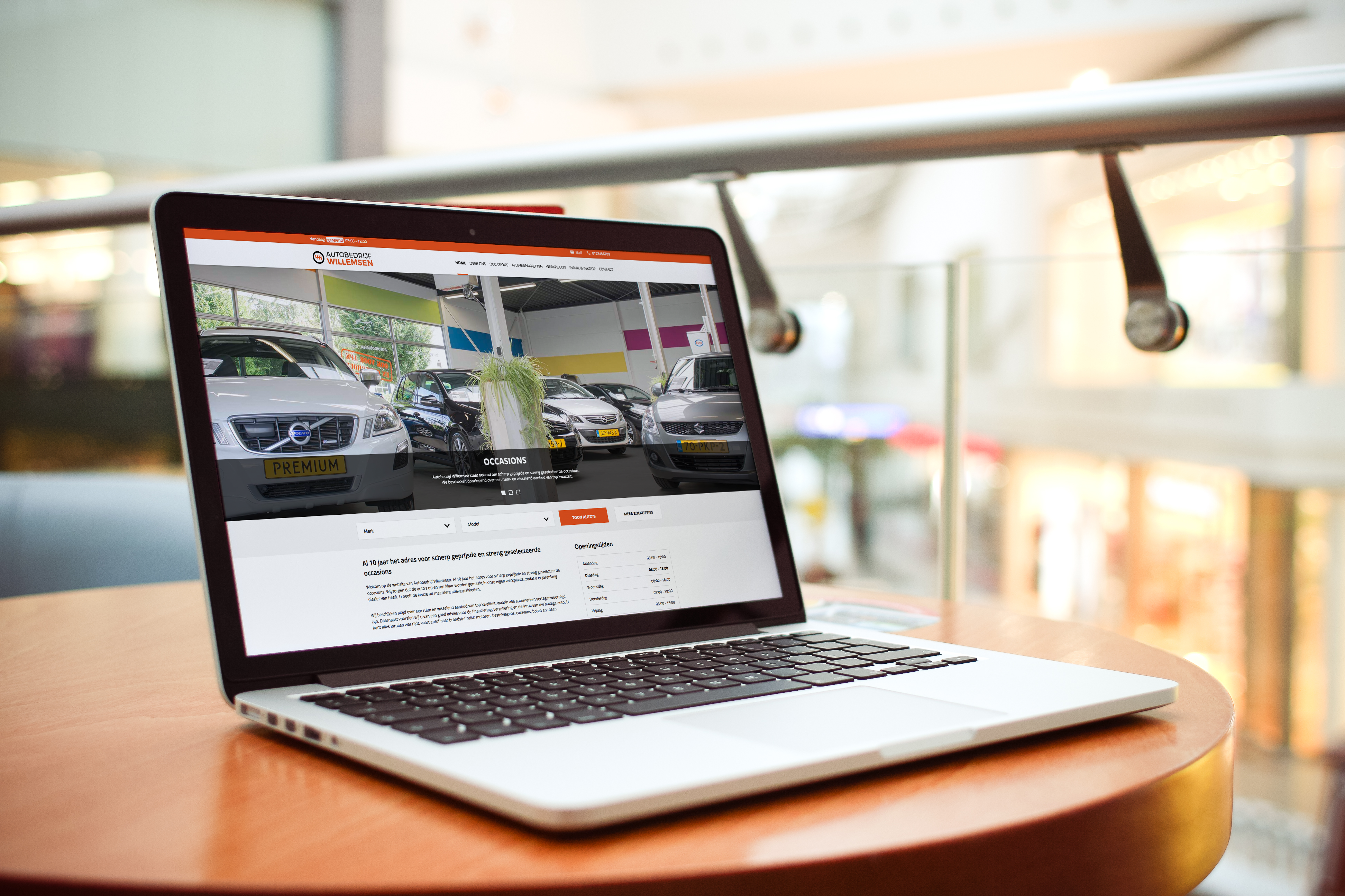 Het garagebedrijf hoeft alleen maar de 'look and feel' te kiezen, en VWE doet de rest. 