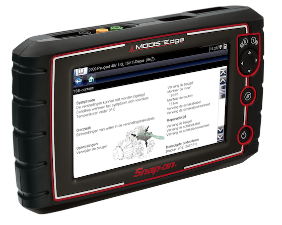 De Snap-on Modis Edge helpt de autotechnicus. Het is een scanner, scope en multimeter in één. 