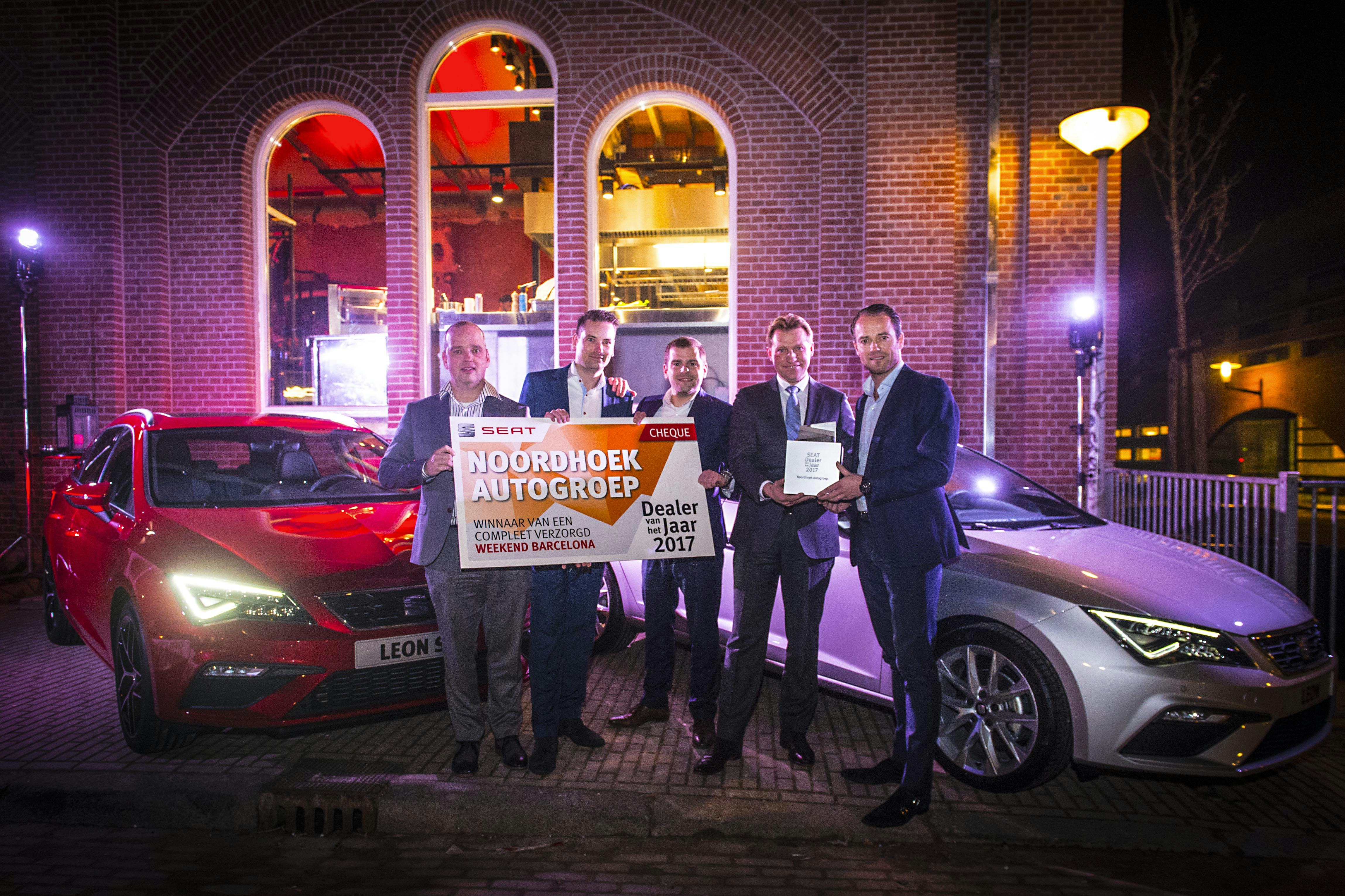 Noordhoek Autogroep won de Beste Seat-dealer award. In 2016 eén 2017.