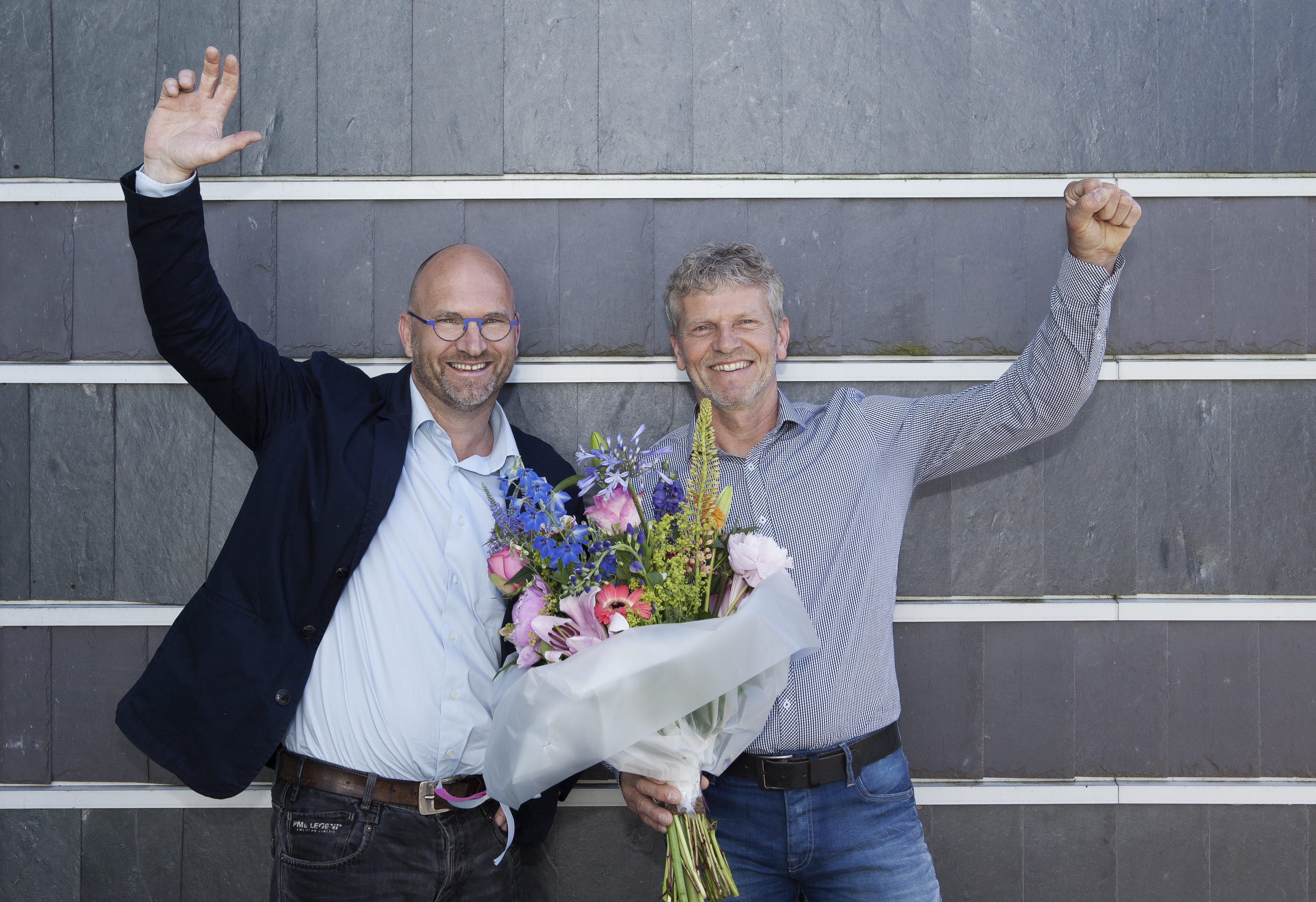Een van de drie finalisten. De eigenaren van Autobedrijf Pals & Van Tilburg uit Marknesse (Flevoland) 