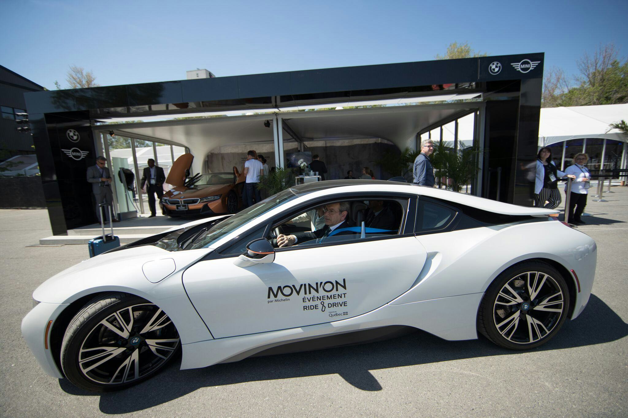 Nog heeft Michelins conferentie Movin’on iets van een tentoonstelling over het vervoer voor morgen. Hoewel je er ook een hybride BMW i8 van vandaag kon proberen. (foto: Jimmy Hamelin)