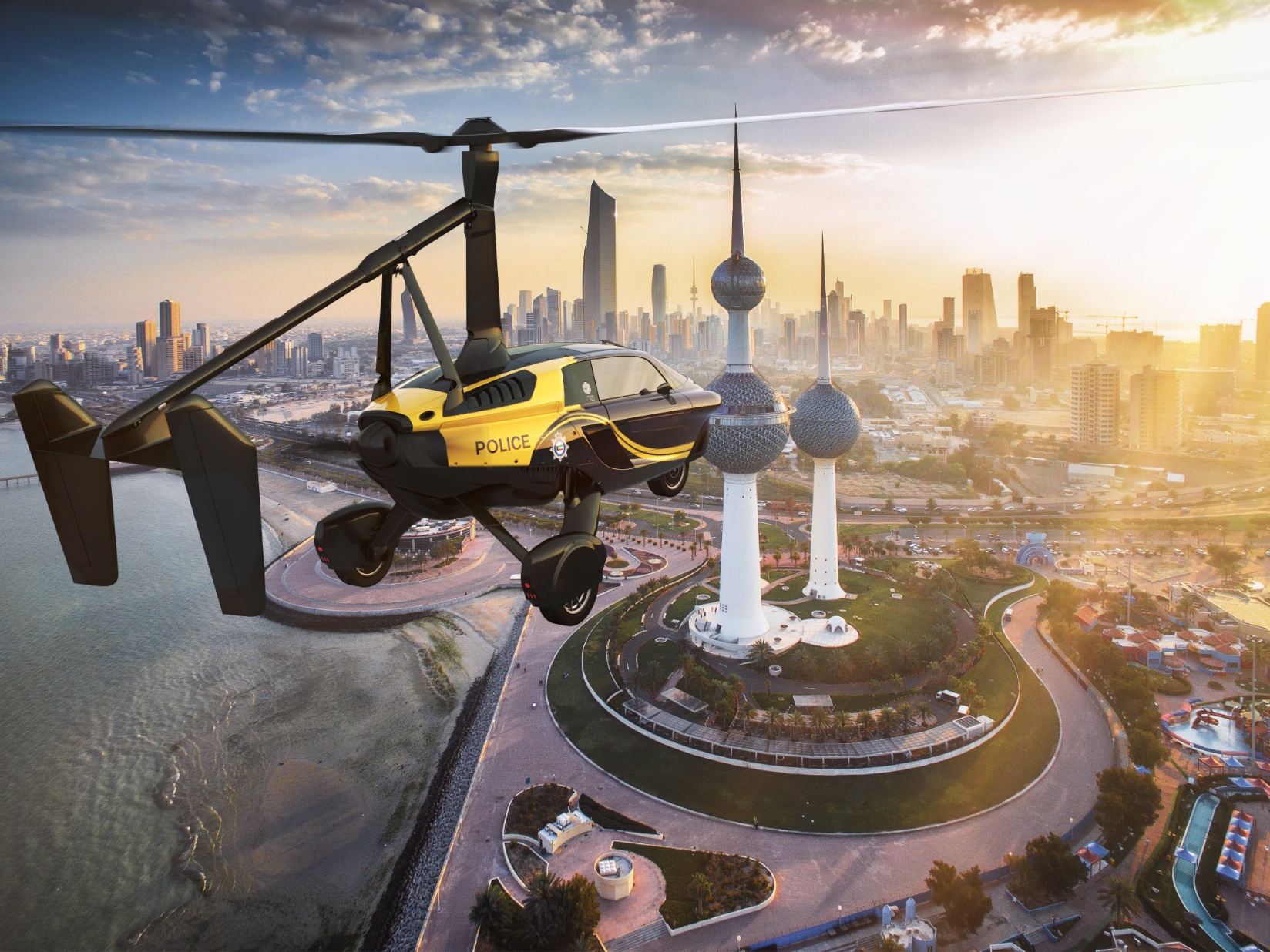 Niet alleen de politie van Dubai heeft belangstelling, ook de Nederlandse politie ziet in de Pal-V een mogelijkheid om de responstijd 
terug te brengen.