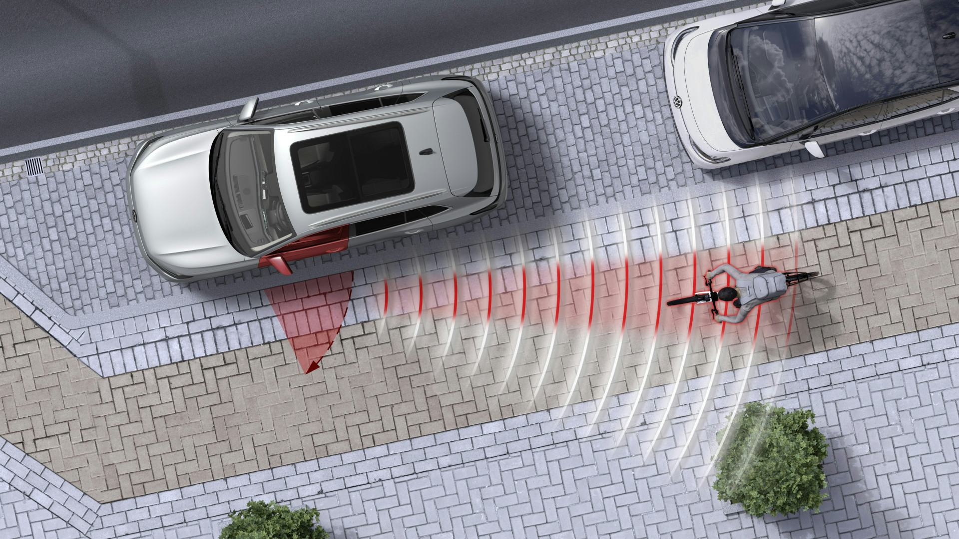 Het nieuwe systeem checkt het gebied achter de auto door middel van twee radarsensoren.