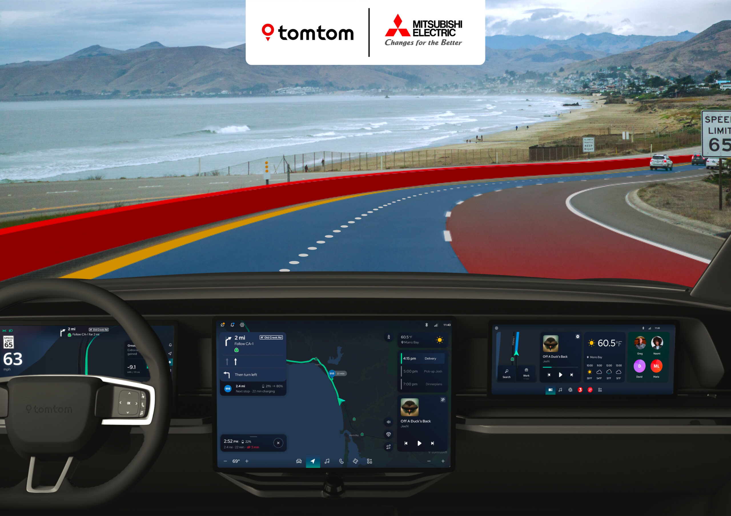 De High Definition (HD) Map van TomTom zal de hardware van Mitsubishi Electric's High-Definition Locator aandrijven, waardoor de zeer nauwkeurige gegevens worden geleverd die nodig zijn voor geautomatiseerd rijden.