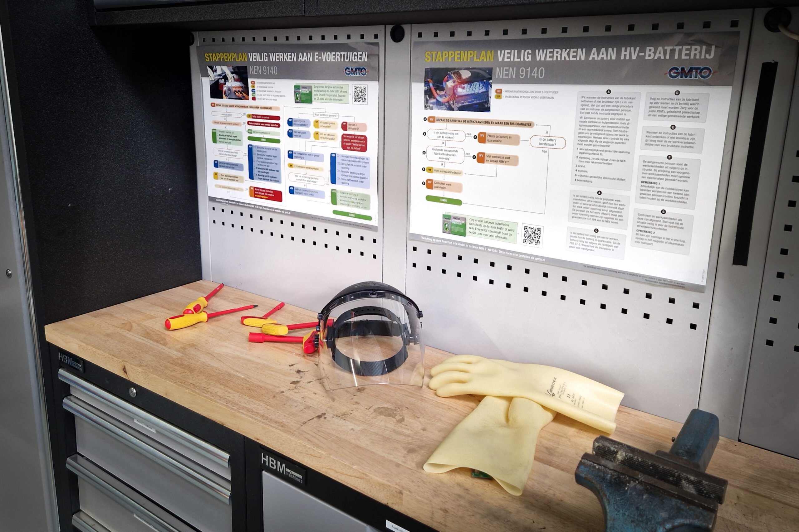 De flowcharts geven een overzichtelijke blik op de taken en verantwoordelijkheden bij het werken aan e-voertuigen in de juiste volgorde. - Foto: GMTO