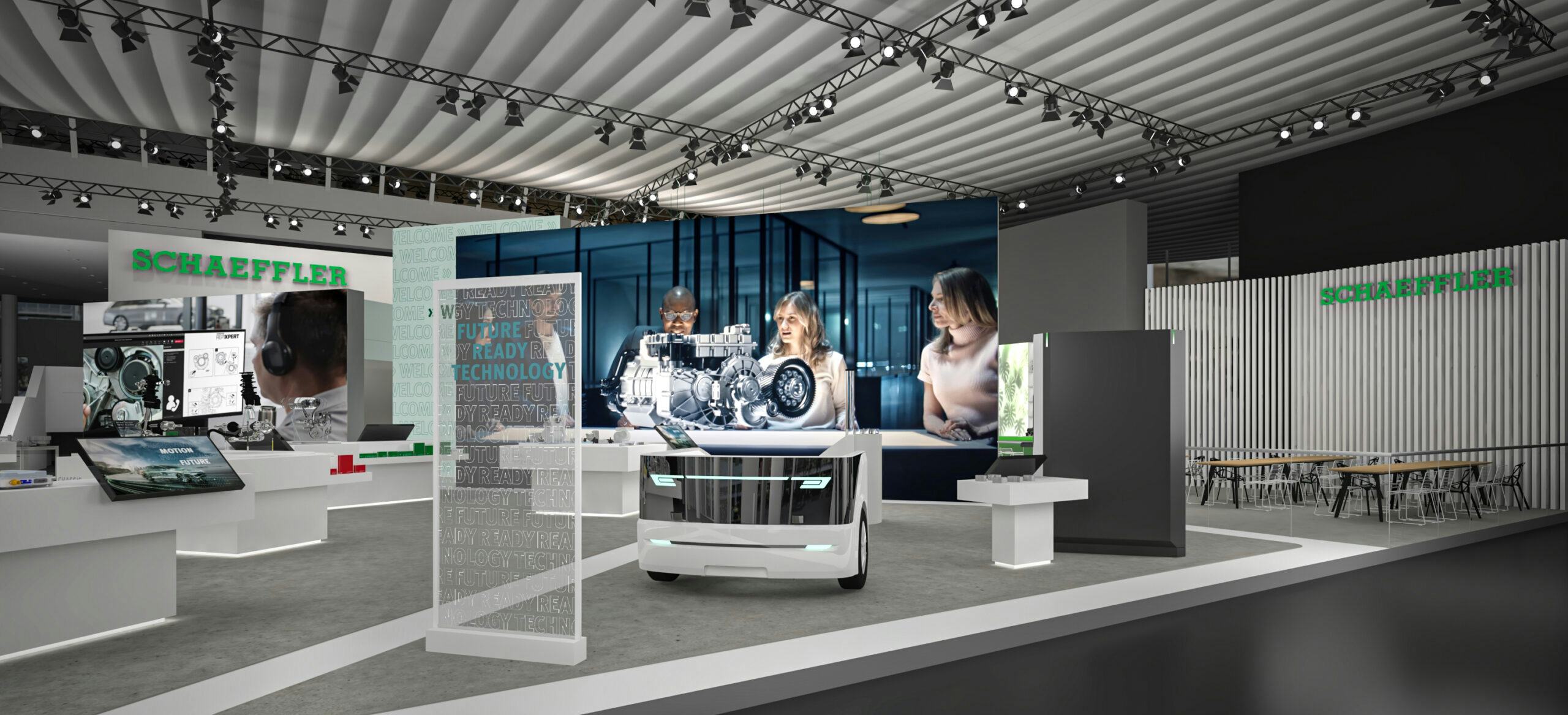 Op de stand van Schaeffler Vehicle Lifetime Solutions op Automechanika zie je reparatie-oplossingen voor autotechniek van de toekomst. - Foto: Schaeffler