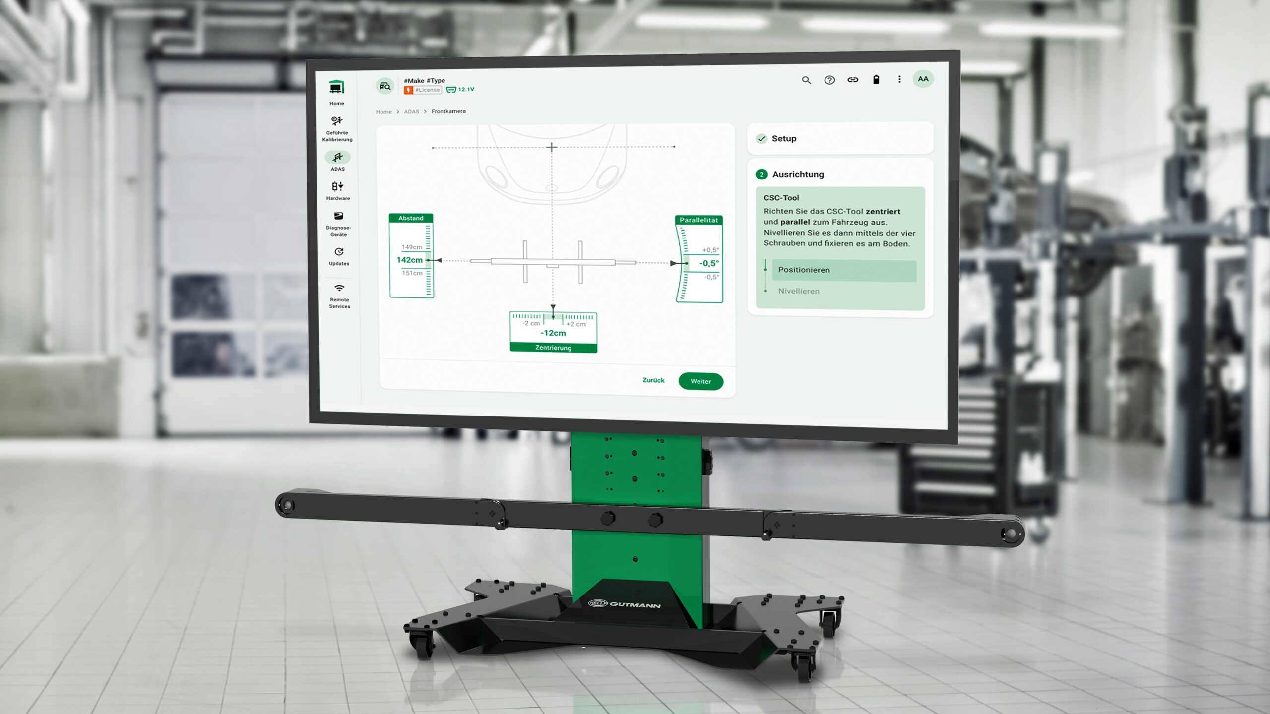 De nieuwe ADAS-kalibratietool CSC-Tool X 20 van Hella Gutmann voor de moderne werkplaatsroutine. Foto: Hella Gutmann