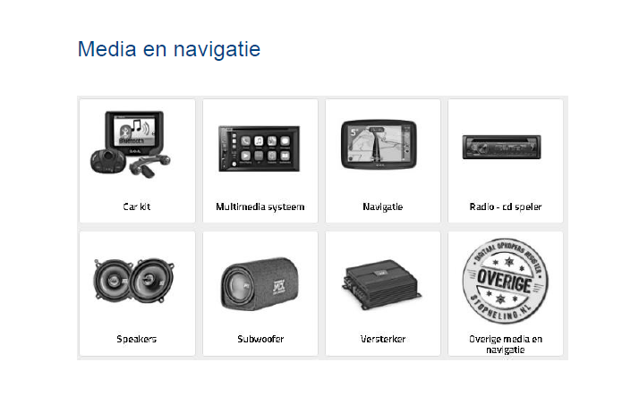 Klik je op zo’n onderdelengroep, dan zie je welke onderdelen allemaal onder die groep vallen.