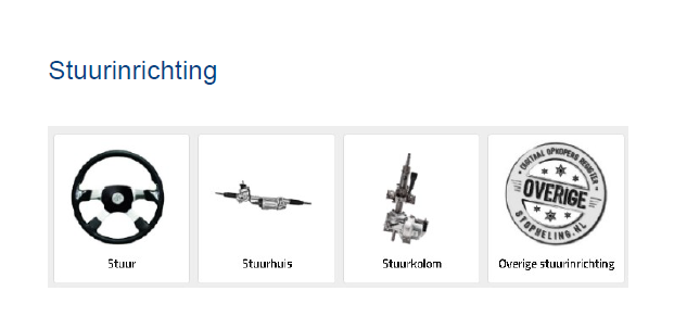 Klik je op zo’n onderdelengroep, dan zie je welke onderdelen allemaal onder die groep vallen.