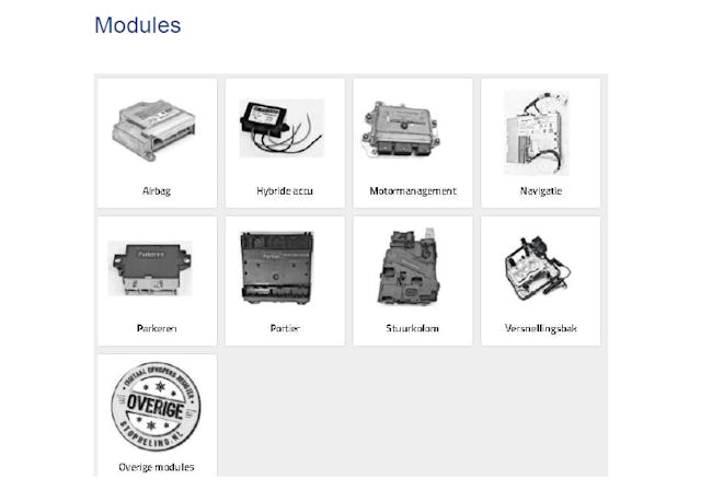 Klik je op zo’n onderdelengroep, dan zie je welke onderdelen allemaal onder die groep vallen.