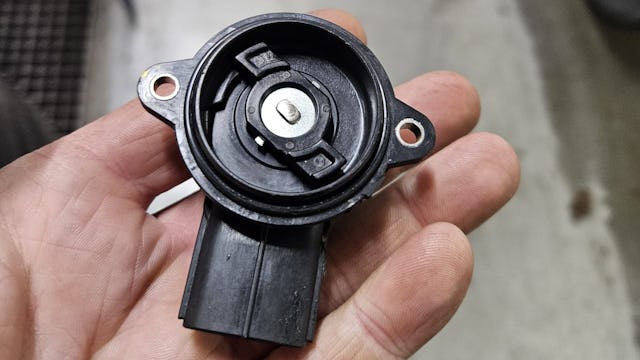 De slagsensor was over zijn eindaanslag gedraaid.