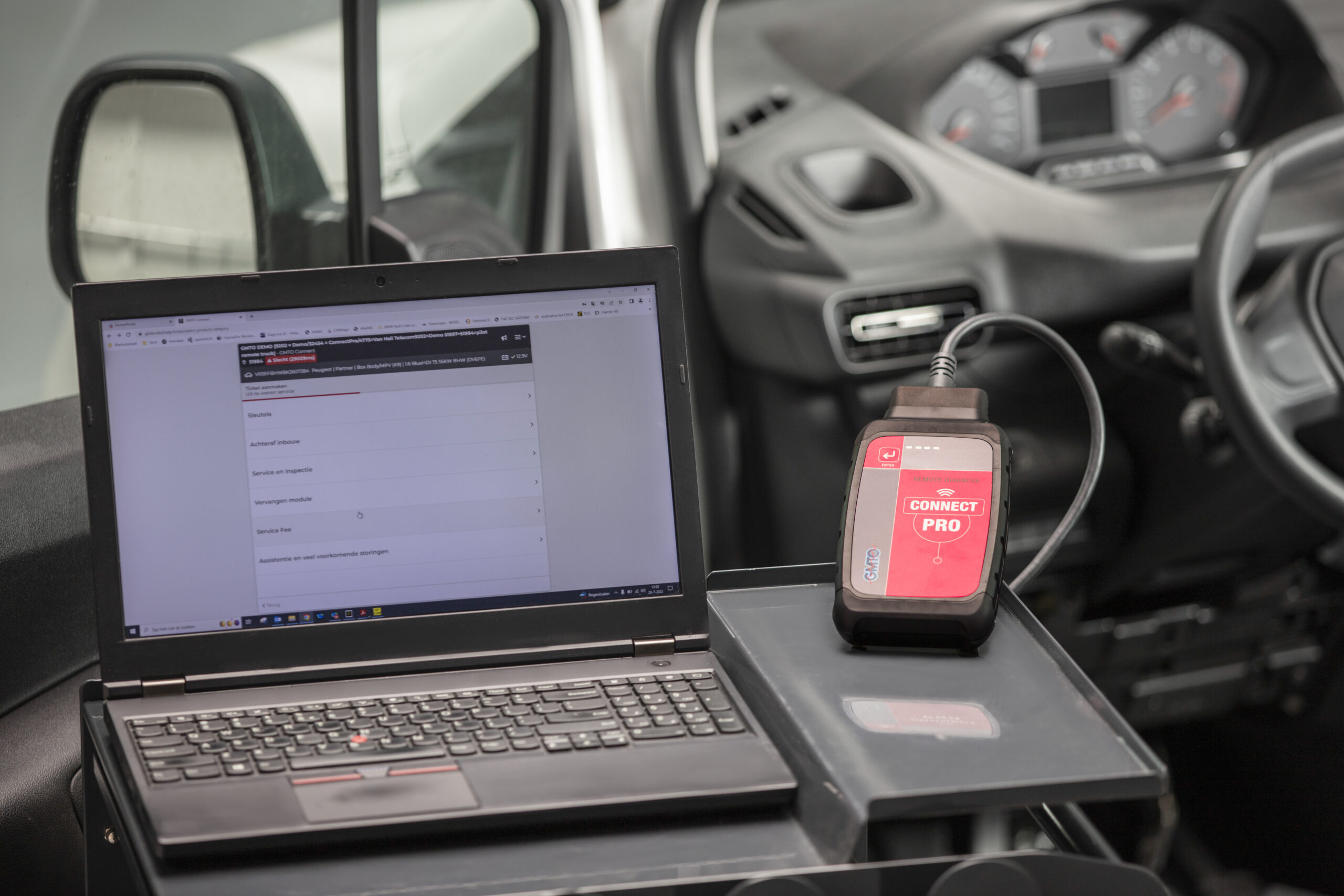 Met de GMTO Connect Pro is diagnose, codering en programmering op afstand mogelijk.