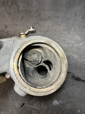 Een turbinehuis in slechte staat