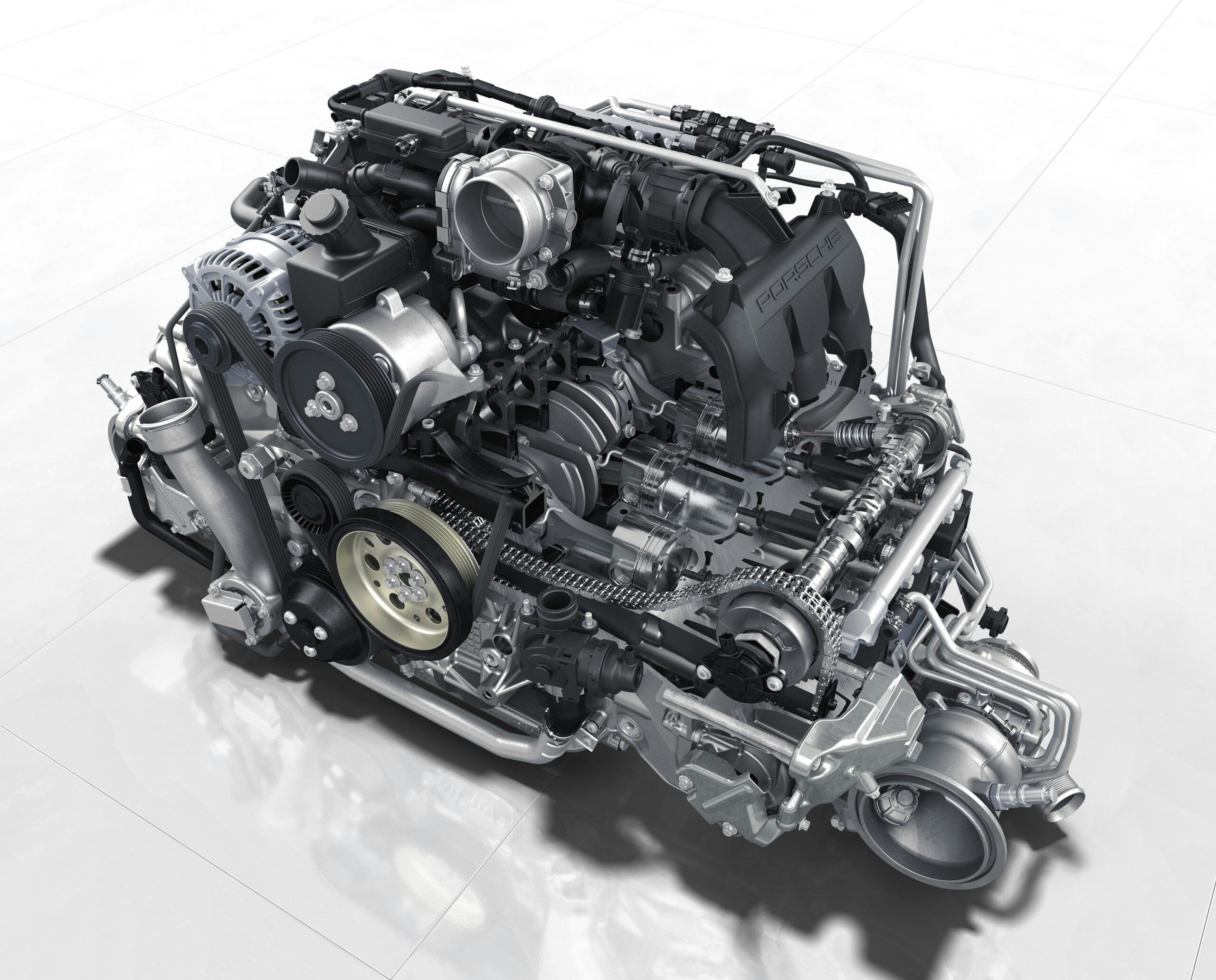 Vaak zijn distributiekettingen onderbemeten, maar er zijn merken, zoals Porsche, die voor een duplex-ketting gaan. - Foto: Porsche