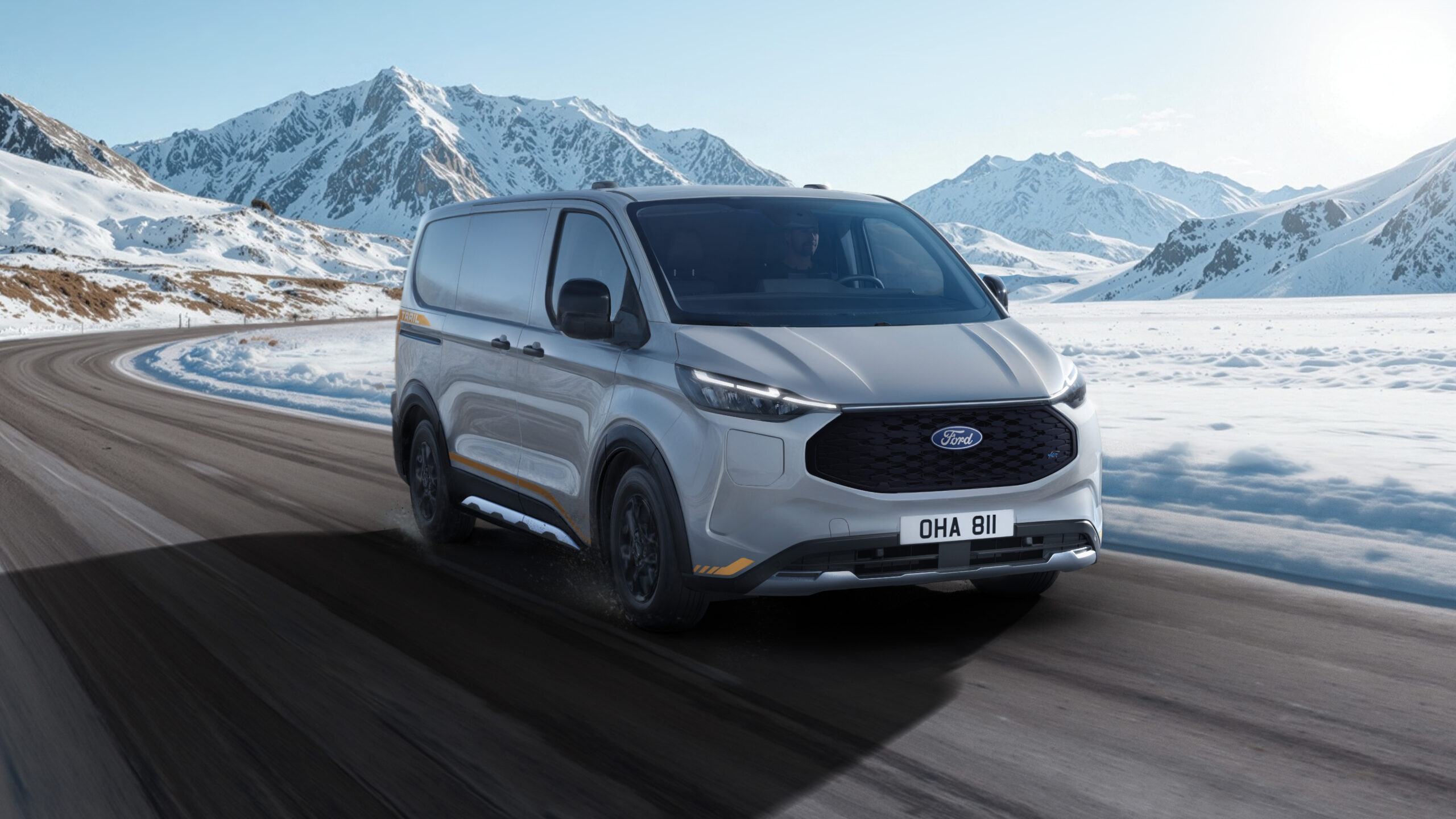 Twee elektromotoren, vier aangedreven wielen: de E-Transit Custom AWD is klaar voor het échte werk. Foto: Ford