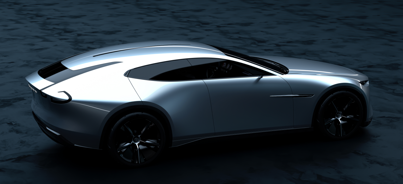 De Mazda Vision X Coupe combineert vloeiende lijnen met vooruitstrevende technologie.