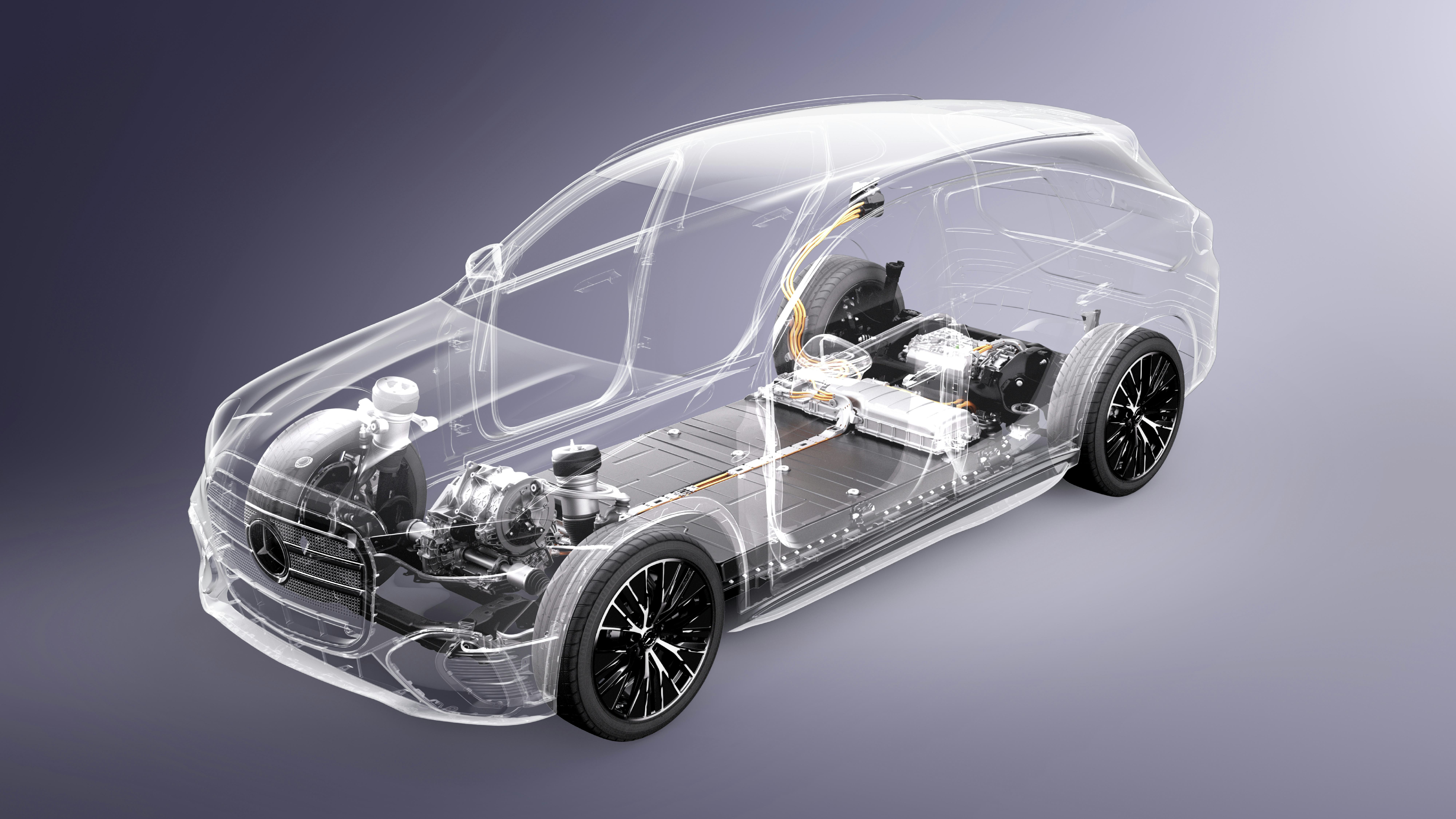 Voor de elektrische aandrijfeenheid (PSM) op de achteras van de nieuwe GLC 400 4MATIC claimt Mercedes-Benz een rendement van 93 procent op lange ritten.