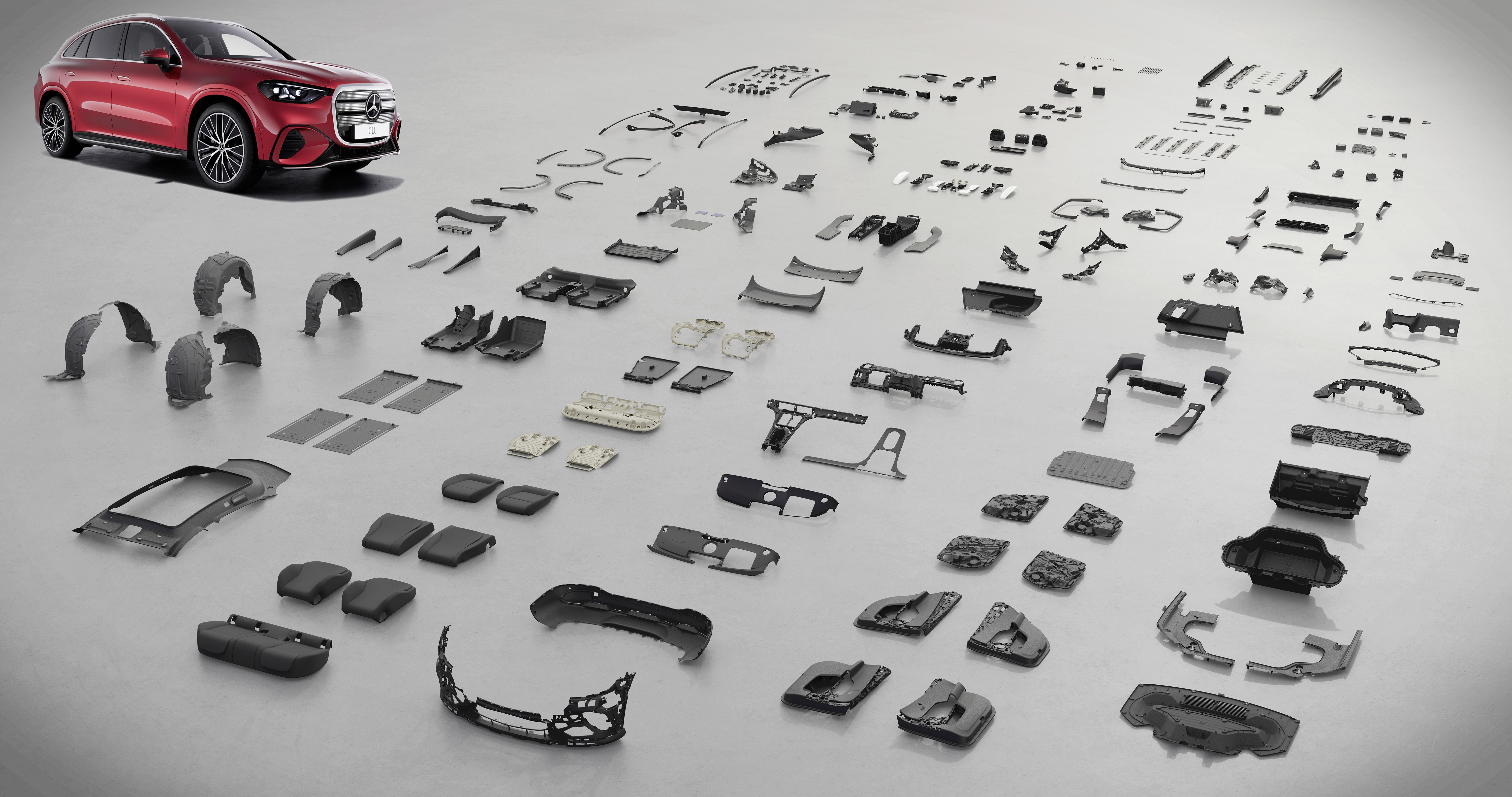 Al deze onderdelen zijn duurzaam ontwikkeld, zegt Mercedes-Benz.