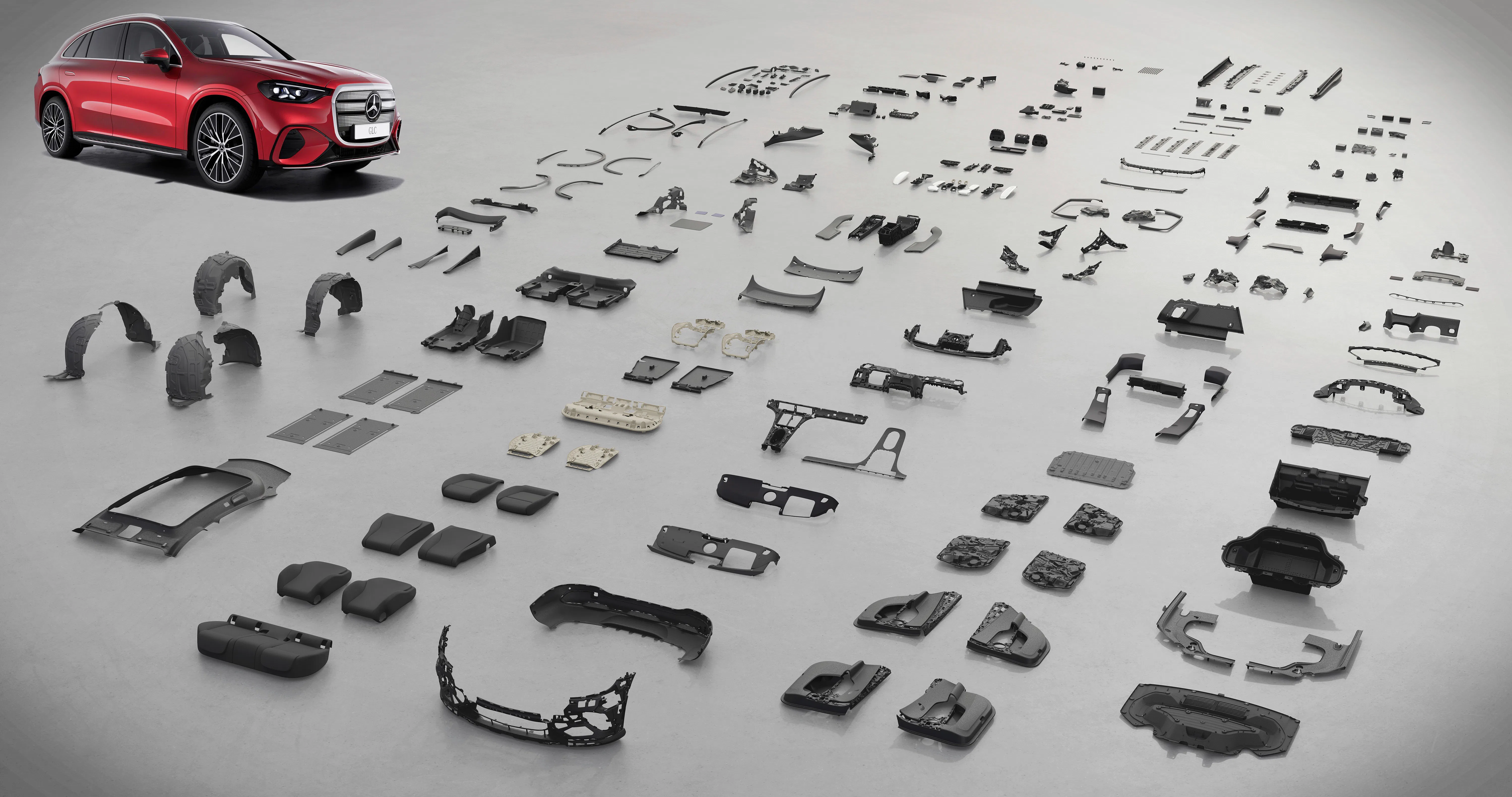 Al deze onderdelen zijn duurzaam ontwikkeld, zegt Mercedes-Benz.