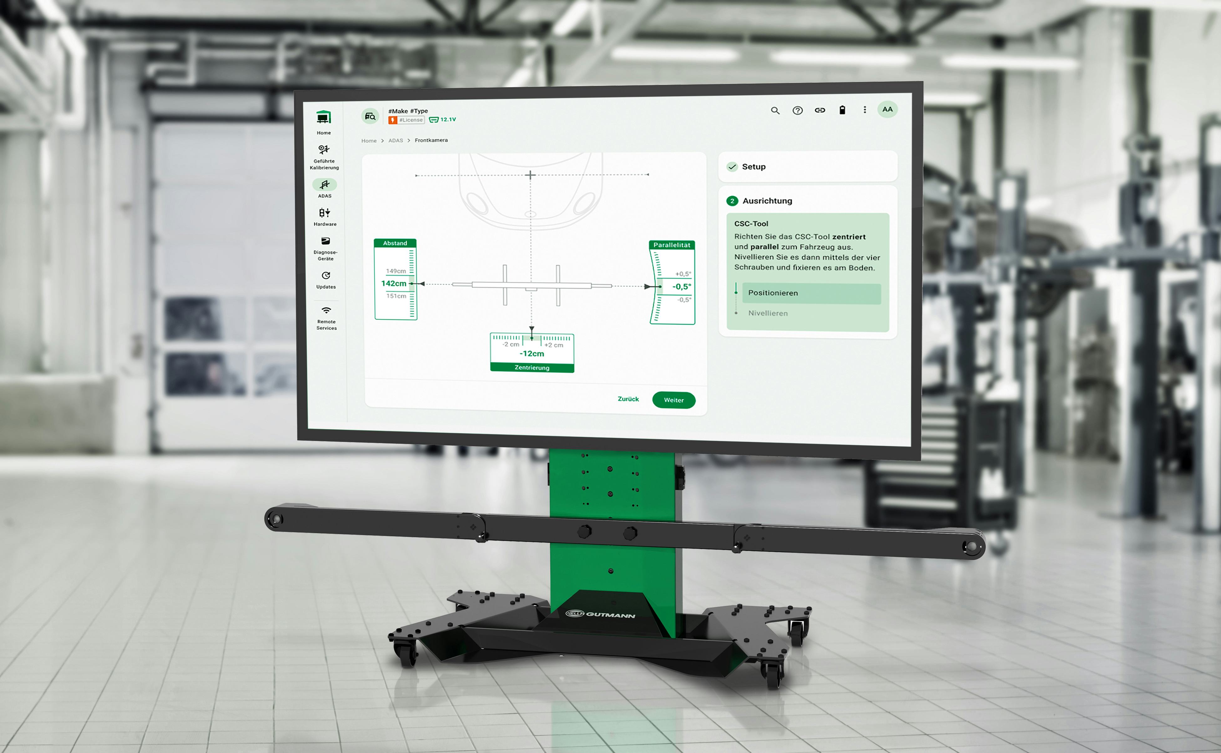 Kalibreren is essentieel na werkzaamheden aan bumpers, wielophanging, chassis, ruiten en carrosserie - met de CSC Tool van Hella Gutmann.