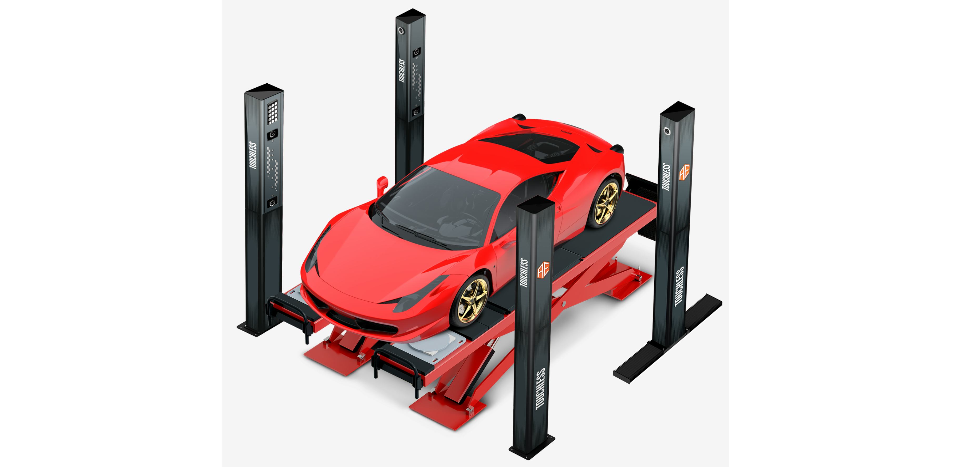 VB Tools toont de Coeos 1000 HD (Alpha Équipement): een contactloos wieluitlijnsysteem met hogeresolutiecamera’s en 3D-sensoren dat parameters zoals toespoor, camber, caster en stuwhoek meet.