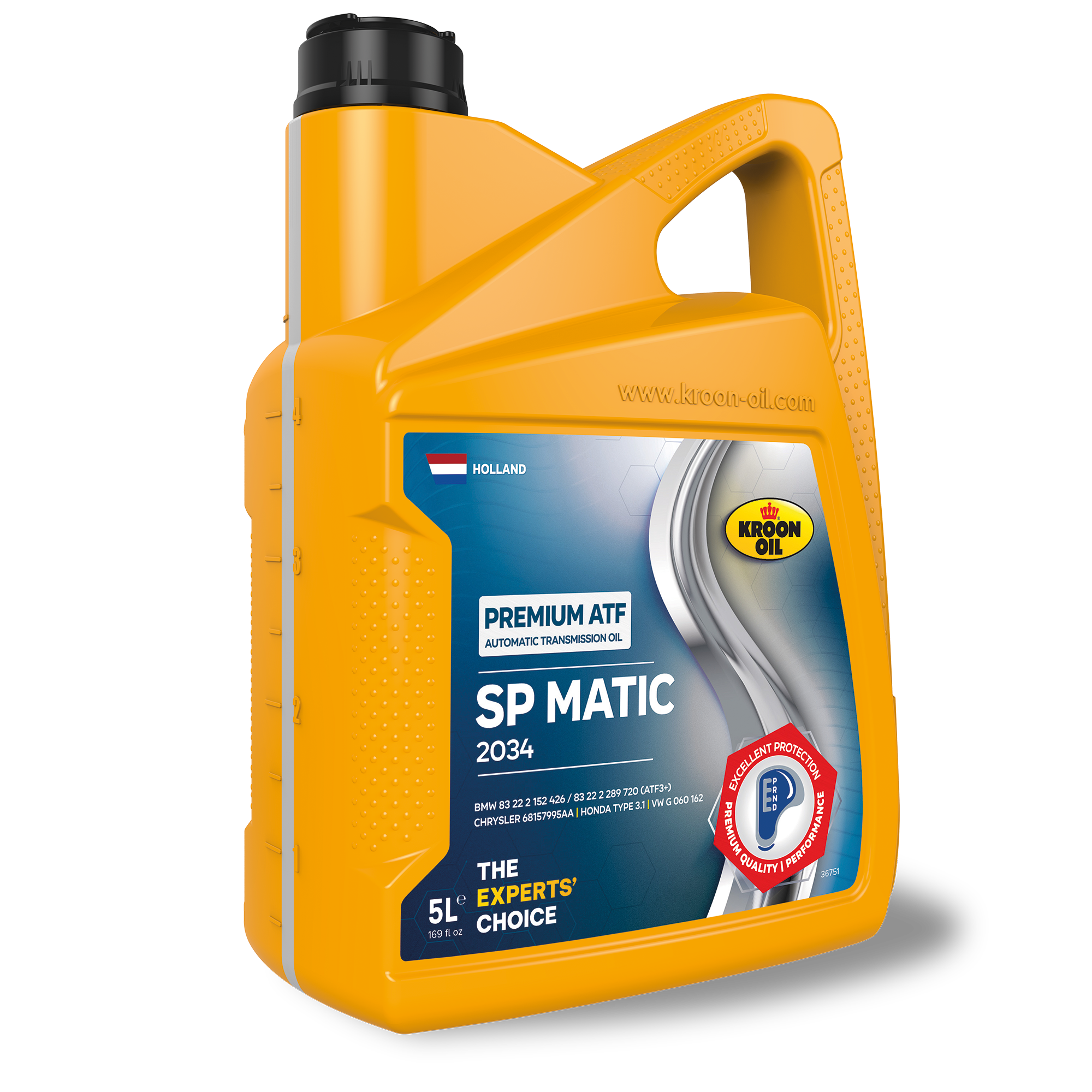 Vanaf mei 2026 vervangen de nieuwe labels geleidelijk de oude. Dit is het nieuwe label van de SP Matic transmissie-olie.