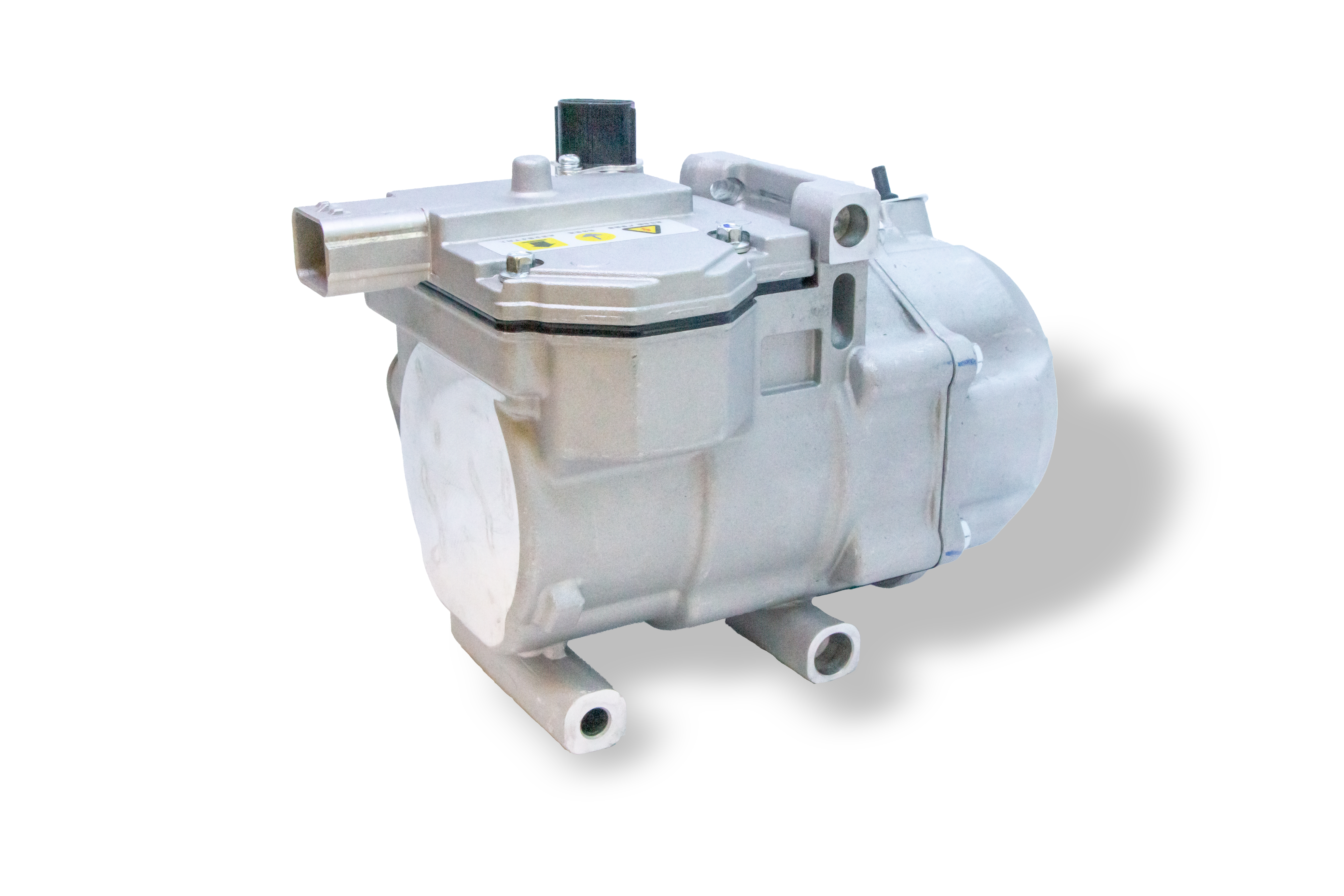Elektrische aircocompressor voor hybride voertuigen van MS Motorservice International. Dit OE-kwaliteit onderdeel werkt onafhankelijk van de motor en vereist bij vervanging een doorspoeling van het systeem en vervanging van niet-spoelbare componenten zoals afdichtingen, expansieklep en filter-droger. - Foto: MS Motorservice
