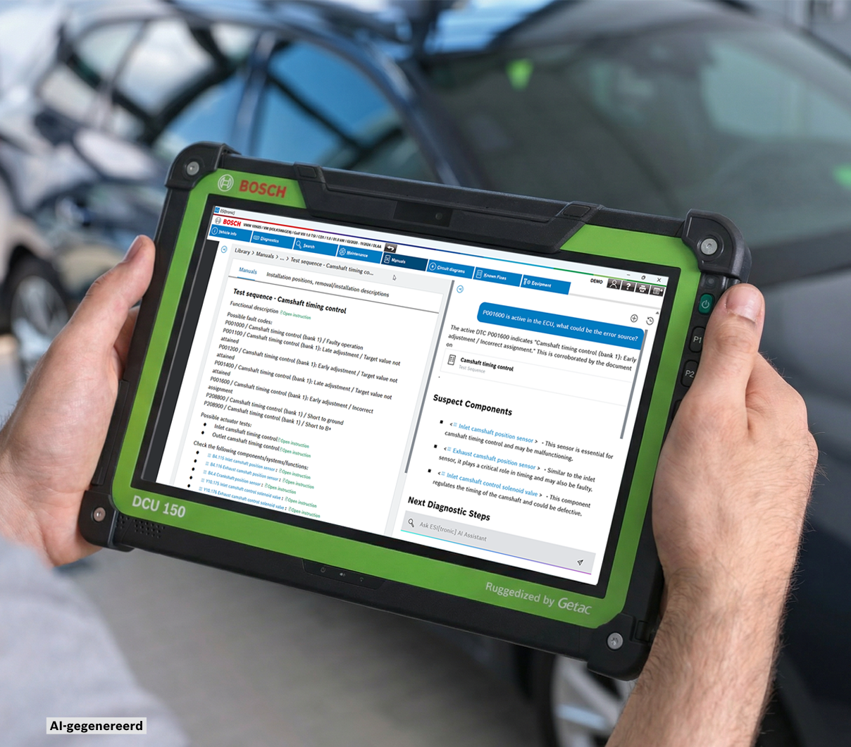 AI-assistent ESI[tronic] van Bosch helpt autotechnici sneller storingen te analyseren en reparatieoplossingen te vinden. - Foto: Bosch (AI gegenereerd)