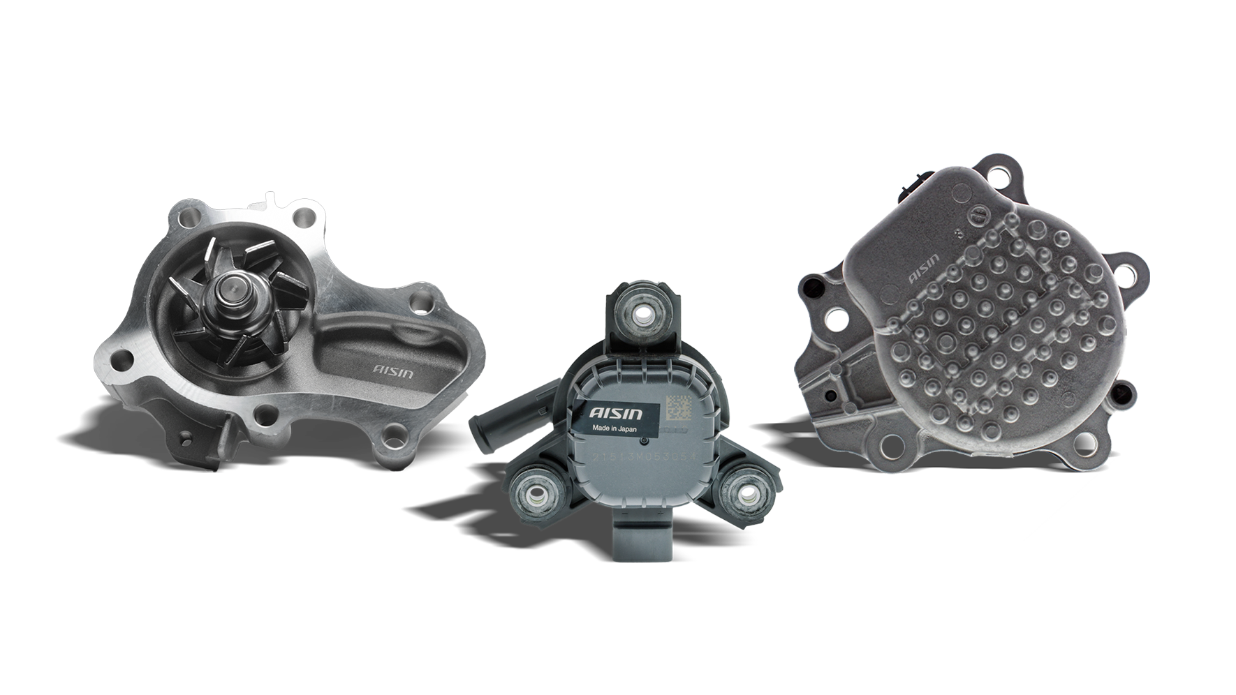 Aisin breidt zijn assortiment water- en hulppompen uit naar 984 referenties. Het programma omvat mechanische en elektrische pompen voor voertuigen met verbrandingsmotor, hybride aandrijving en elektrische aandrijving. - Foto: Aisin