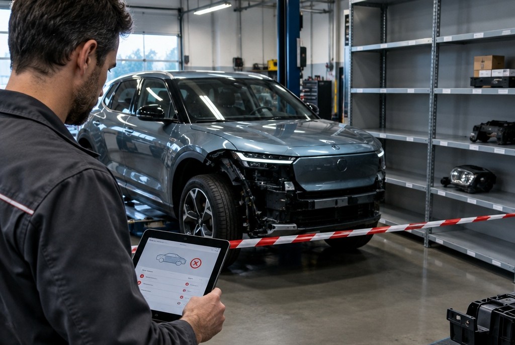 De juiste onderdelen en OEM-reparatiedata zijn onmisbaar bij schadeherstel. Maar wat als dat niet voorhanden is? - Foto gegenereerd met AI / Shutterstock